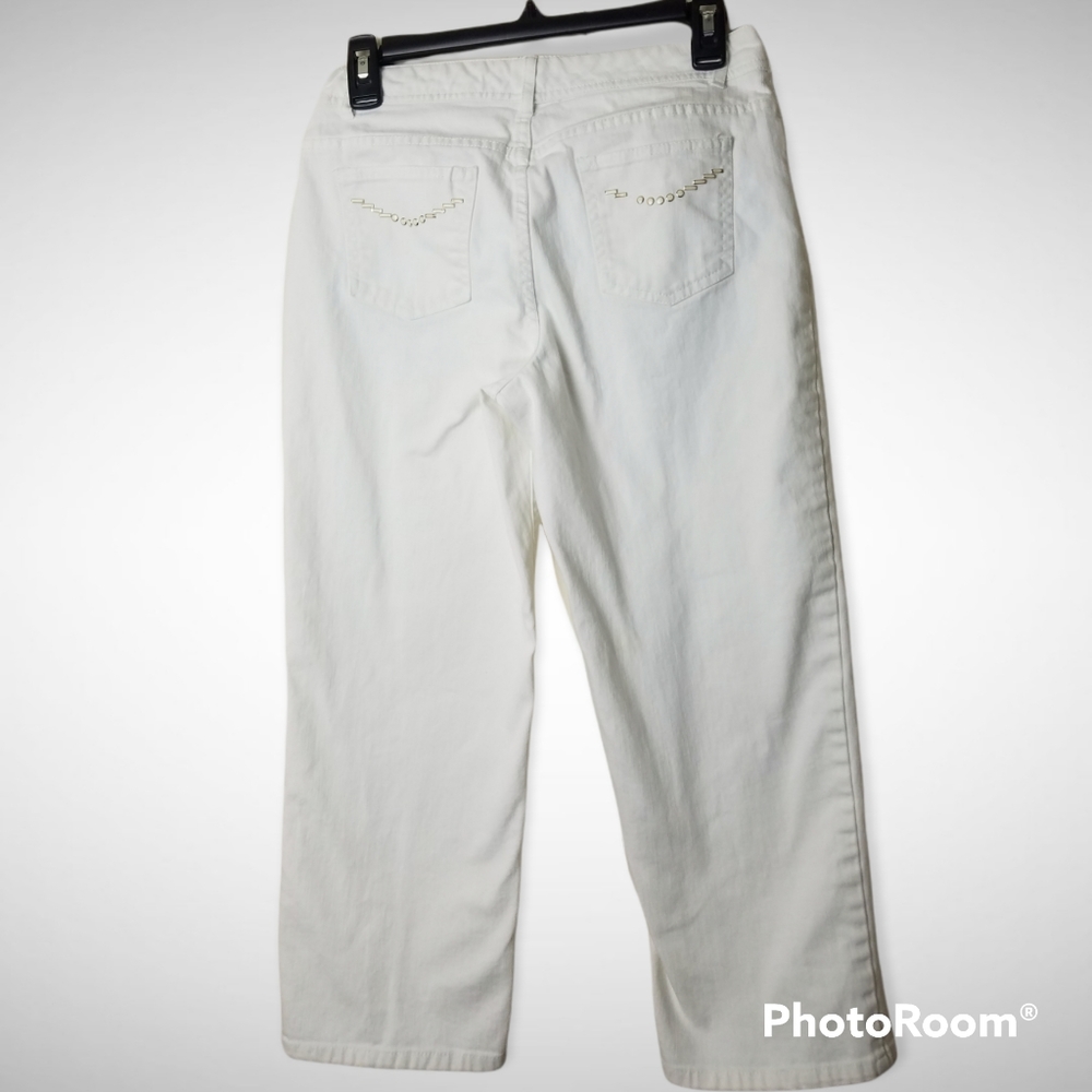 Denim + Company white denim capris size 4 - Picture 3 of 10
